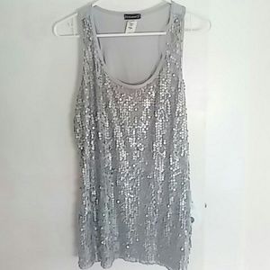 Sassy Silver Sparkly Tank Top